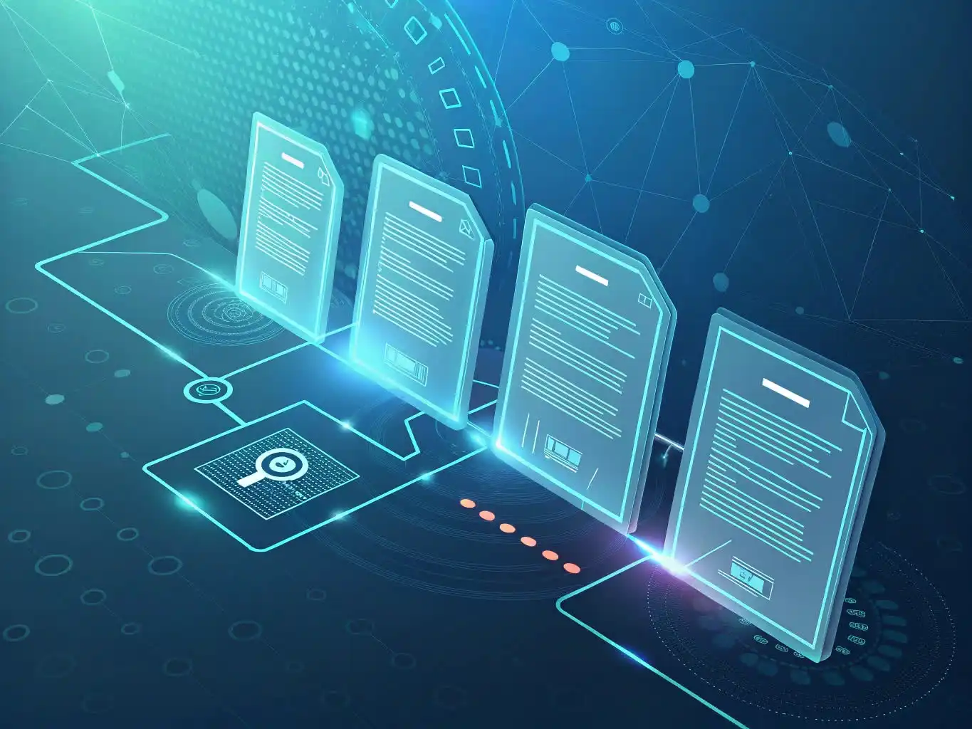 Person analyzing crypto data or exploring blockchain platforms on a digital device