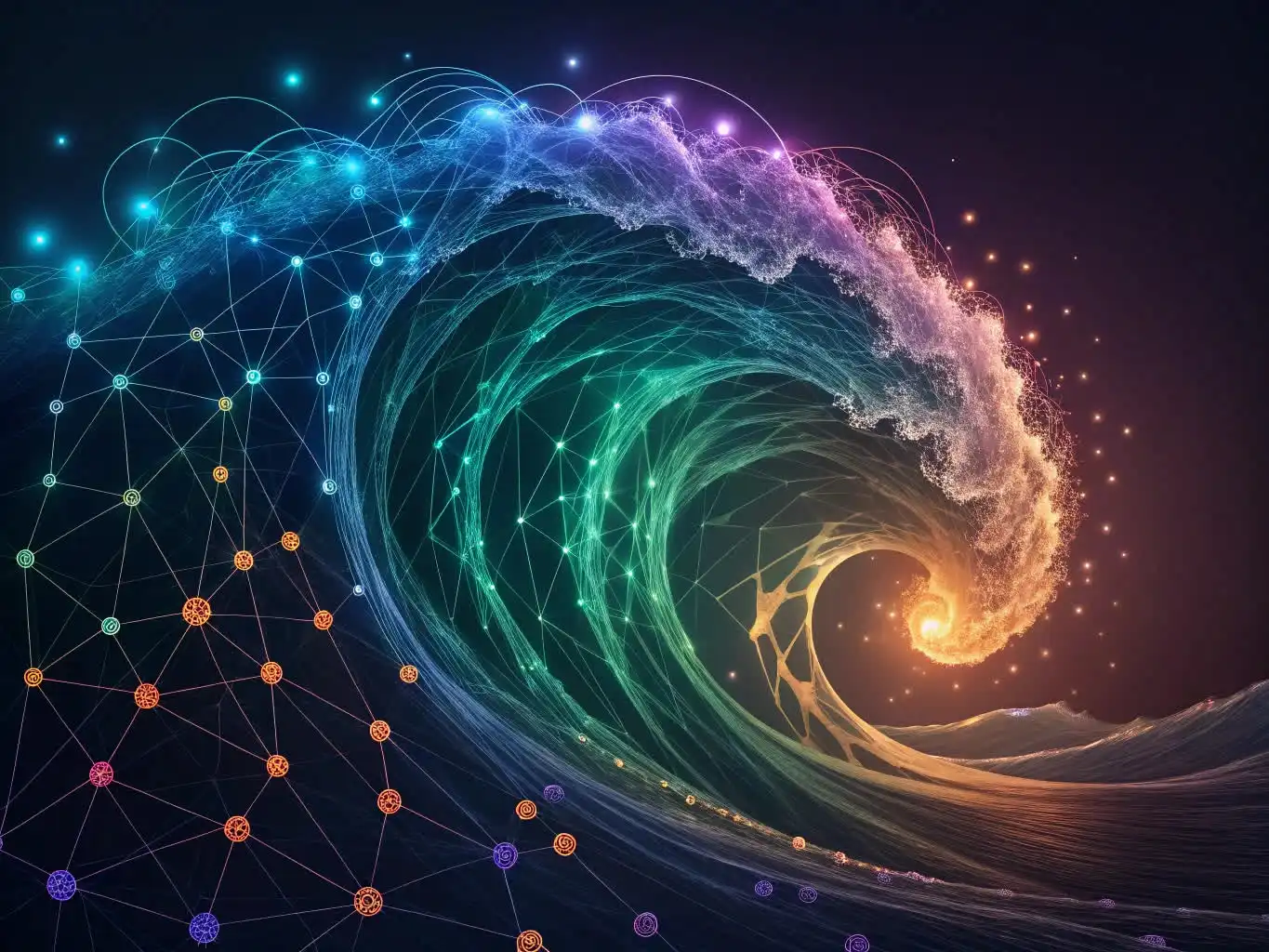 Person analyzing crypto data or exploring blockchain platforms on a digital device