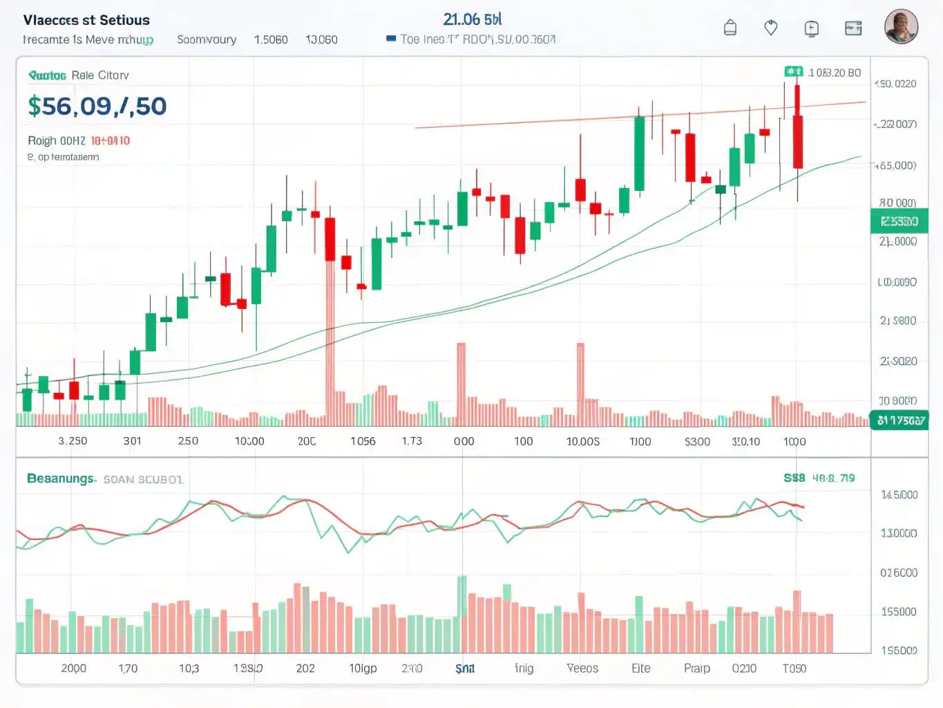Person analyzing crypto data or exploring blockchain platforms on a digital device