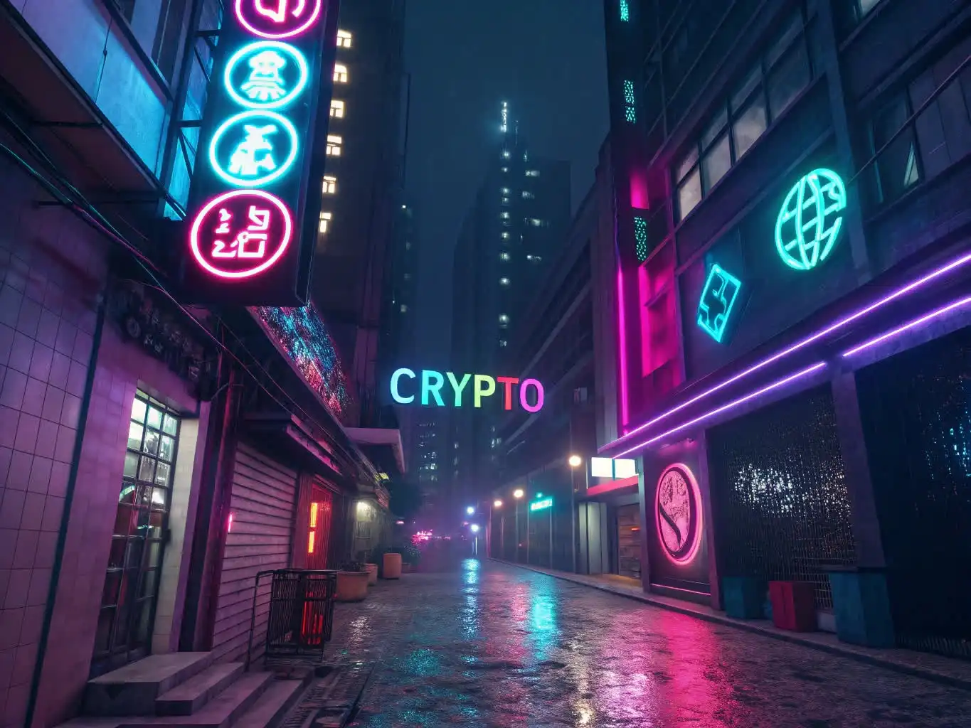 Person analyzing crypto data or exploring blockchain platforms on a digital device