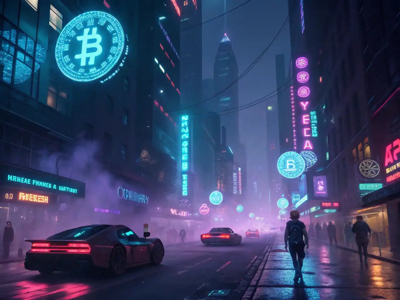 Person analyzing crypto data or exploring blockchain platforms on a digital device