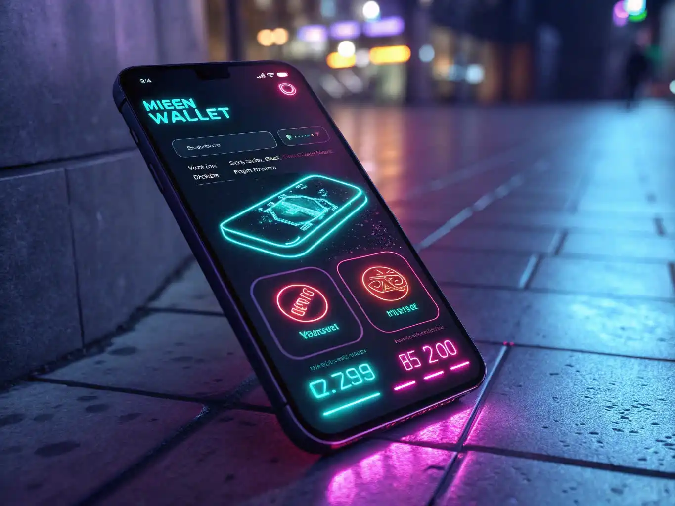 Person analyzing crypto data or exploring blockchain platforms on a digital device