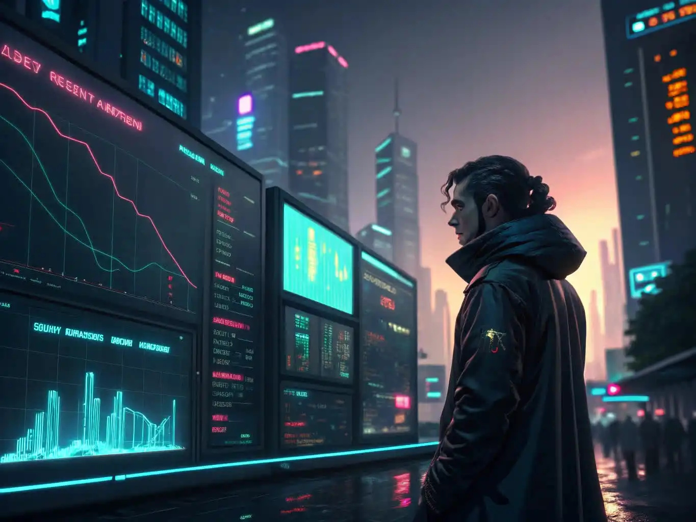 Person analyzing crypto data or exploring blockchain platforms on a digital device
