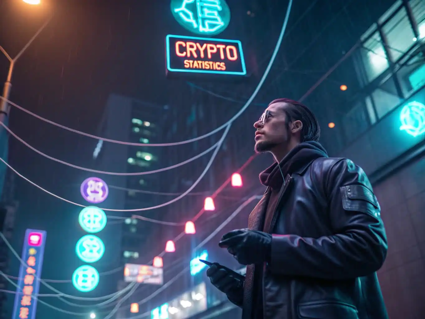 Person analyzing crypto data or exploring blockchain platforms on a digital device