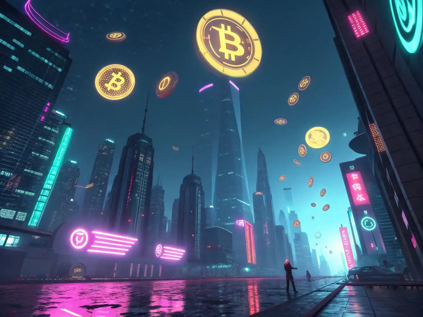 Person analyzing crypto data or exploring blockchain platforms on a digital device