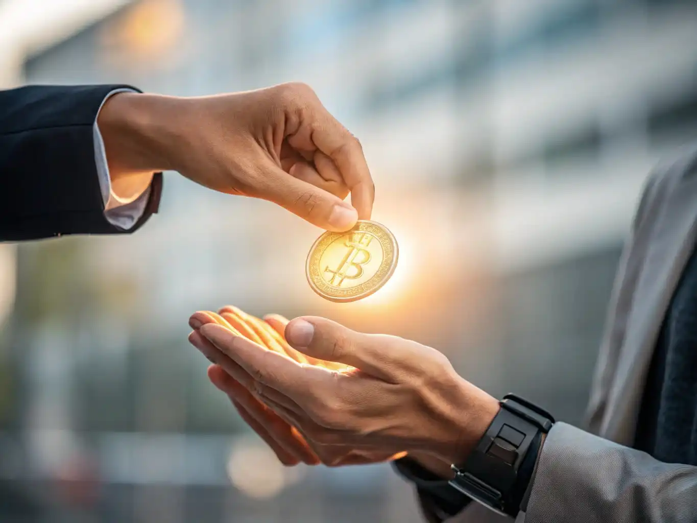 Person analyzing crypto data or exploring blockchain platforms on a digital device