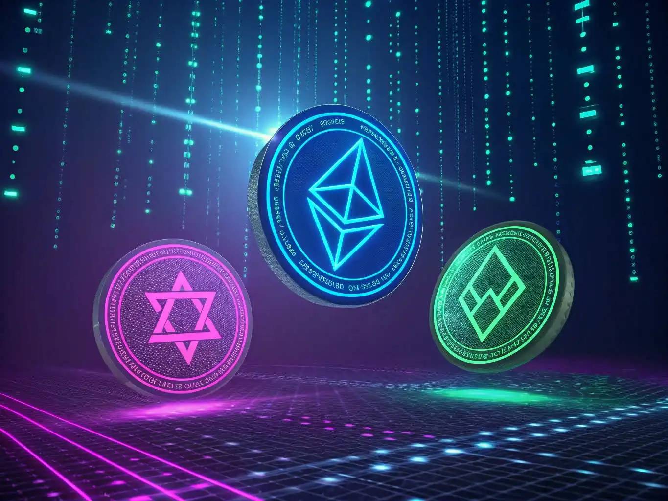 Person analyzing crypto data or exploring blockchain platforms on a digital device