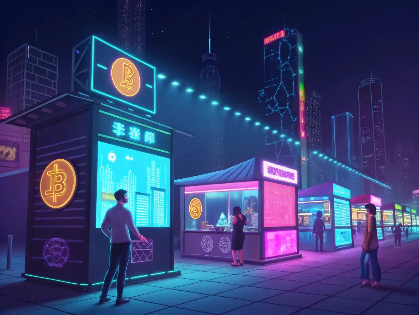 Person analyzing crypto data or exploring blockchain platforms on a digital device
