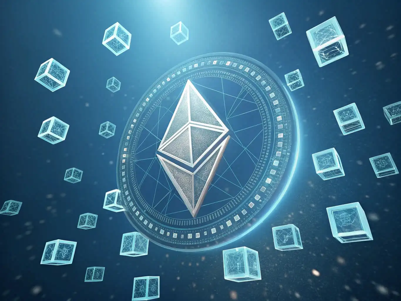 Person analyzing crypto data or exploring blockchain platforms on a digital device