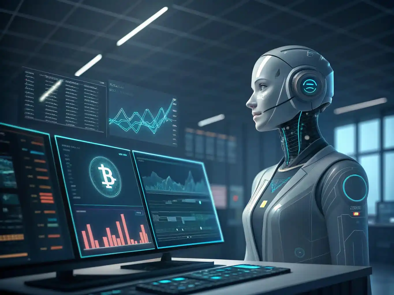 Person analyzing crypto data or exploring blockchain platforms on a digital device